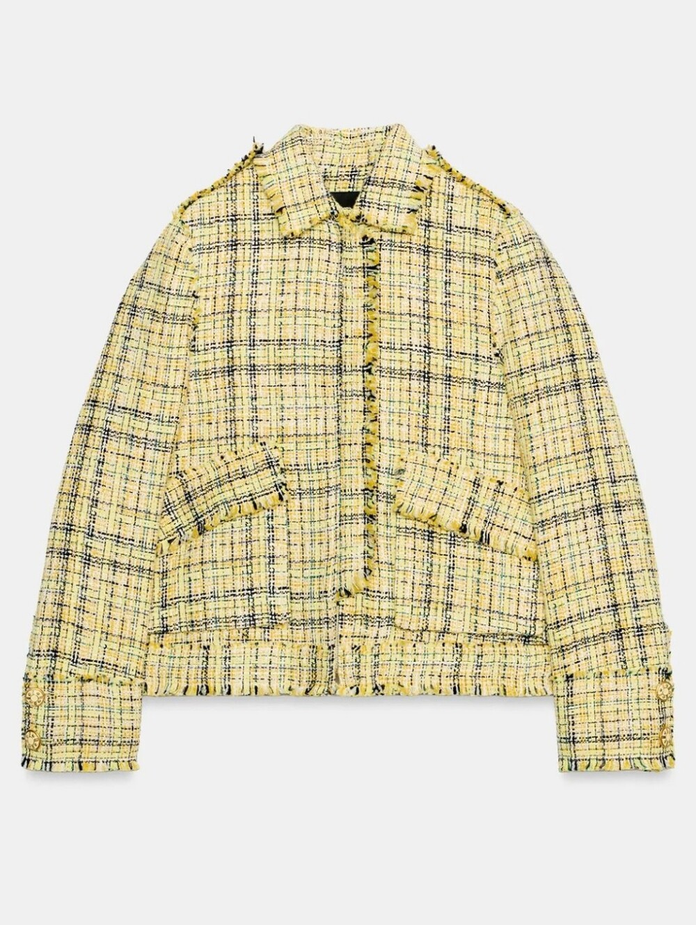 ZARA ZW COLLECTION TEXTURED PLAID JACKET